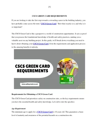 CSCS Green Card Requirements 14
