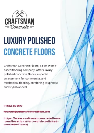 Luxury Polished Concrete Floors | Craftsman Concrete Floors