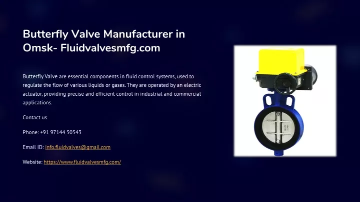 butterfly valve manufacturer in omsk