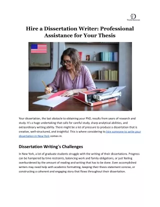 Hire a Dissertation Writer: Professional Assistance for Your Thesis