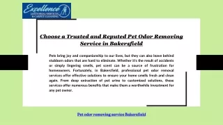 Choose a Trusted and Reputed Pet Odor Removing Service in Bakersfield