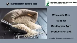 Wholesale Rice Supplier - Bardhaman Agro Products Pvt Ltd.