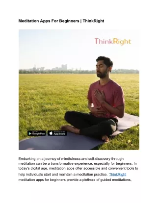 Meditation Apps For Beginners _ ThinkRight