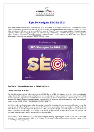 Tips To Navigate SEO In 2024
