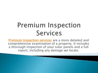 Premium Inspection Services