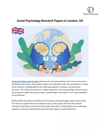 social psychology research papers in London, UK