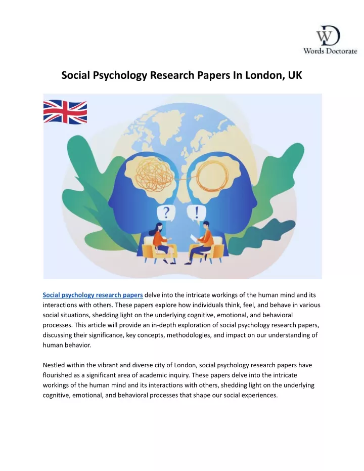 social psychology research papers in london uk