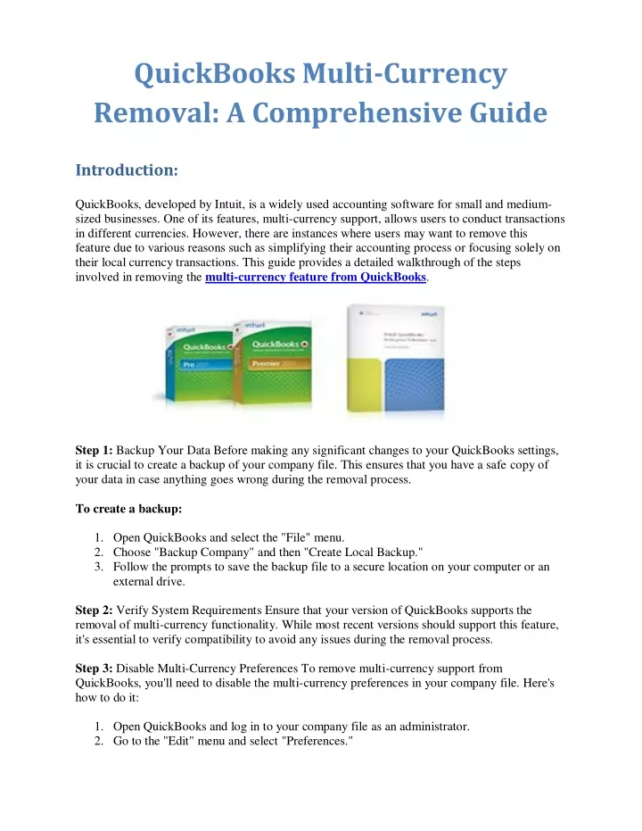 quickbooks multi currency removal a comprehensive