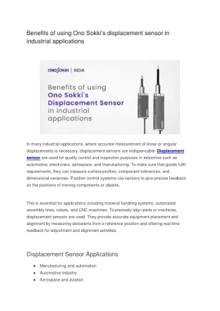 Displacement Sensor | LVDT