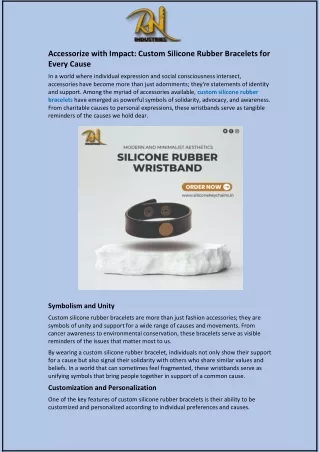 Accessorize with Impact and Custom Silicone Rubber Bracelets for Every Cause