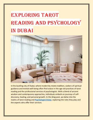 Exploring Tarot Reading and Psychology in Dubai