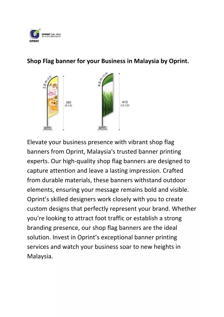 shop flag banner for your business in malaysia