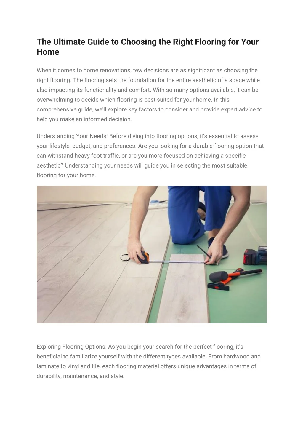 PPT - The Ultimate Guide to Choosing the Right Flooring for Your Home ...