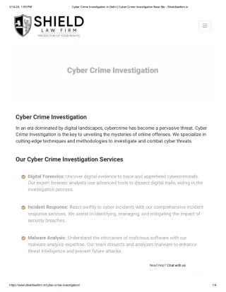 Cyber Crime Investigation in Delhi | Shield Law Firm
