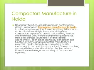 Compactors Manufacture in Noida