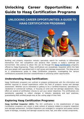 Unlocking Career Opportunities: A Guide to Haag Certification Programs