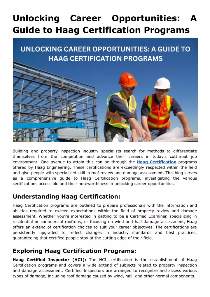 unlocking guide to haag certification programs