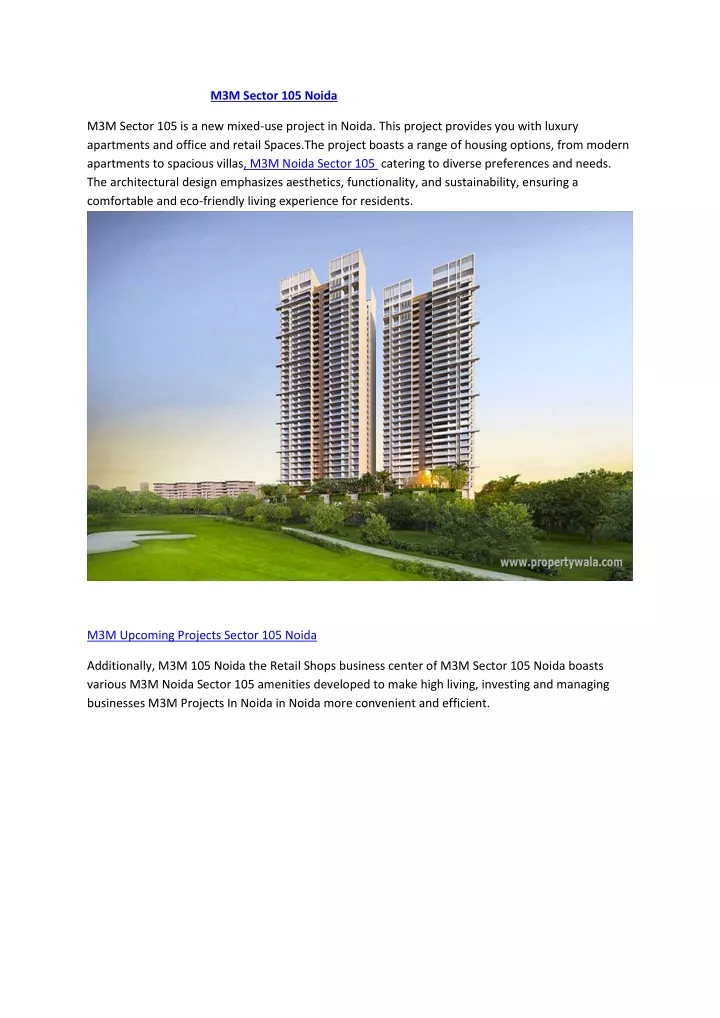 m3m sector 105 noida