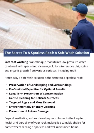 The Secret To A Spotless Roof: A Soft Wash Solution