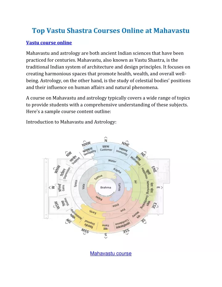 top vastu shastra courses online at mahavastu