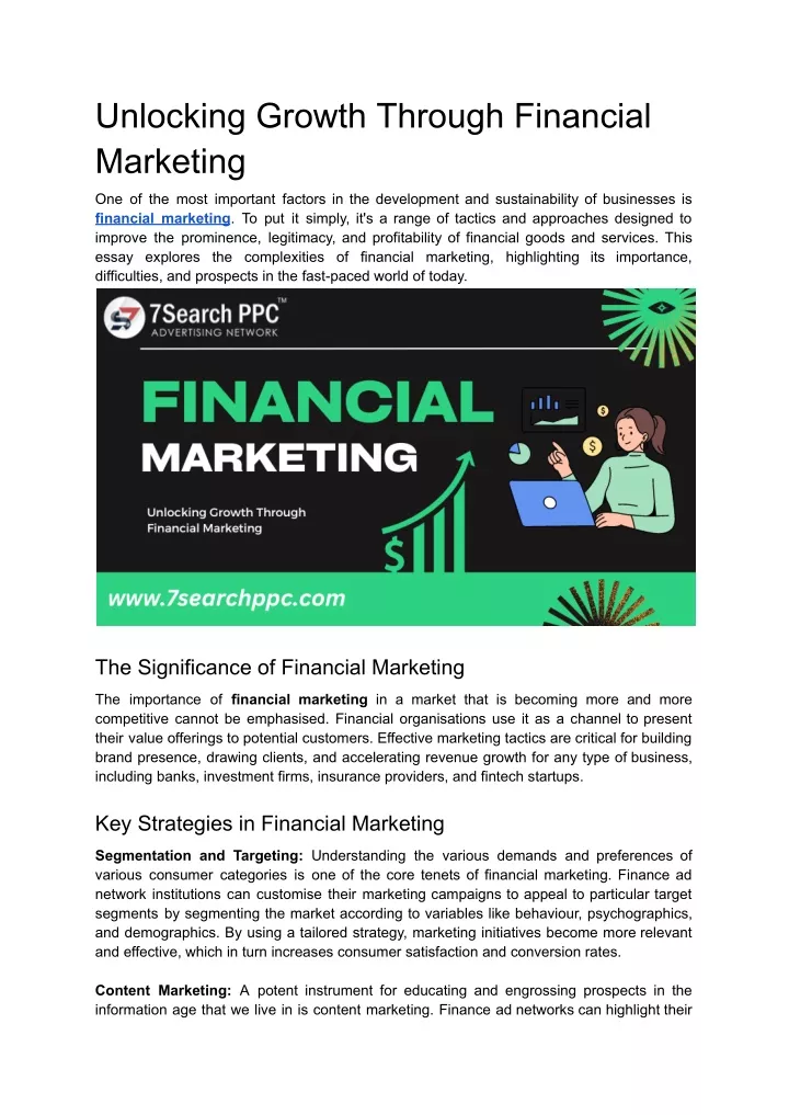unlocking growth through financial marketing