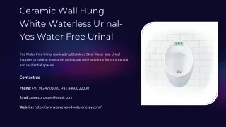Ceramic Wall Hung White Waterless Urinal, Best Ceramic Wall Hung White Waterless