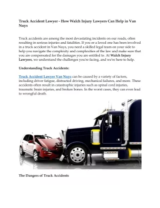 Truck Accident Lawyer Van Nuys