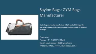GYM Bags Manufacturer, Best GYM Bags Manufacturer
