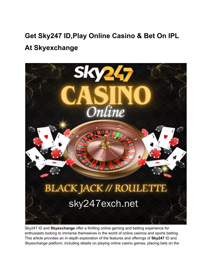 get sky247 id play online casino bet on ipl