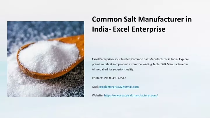common salt manufacturer in india excel enterprise