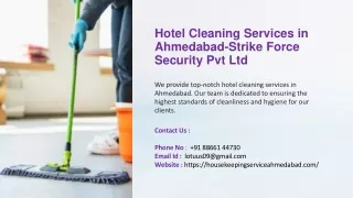 Hotel Cleaning Services in Ahmedabad, Best Hotel Cleaning Services in Ahmedabad