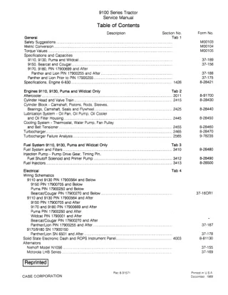 CASE IH 9170 Tractor Service Repair Manual