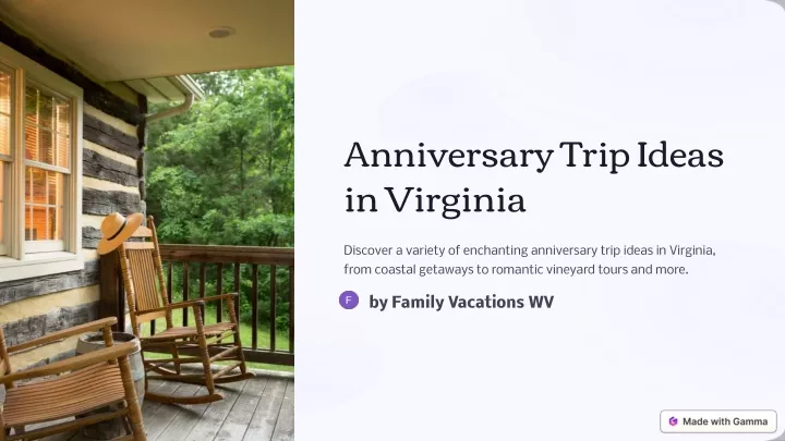 anniversary trip ideas in virginia