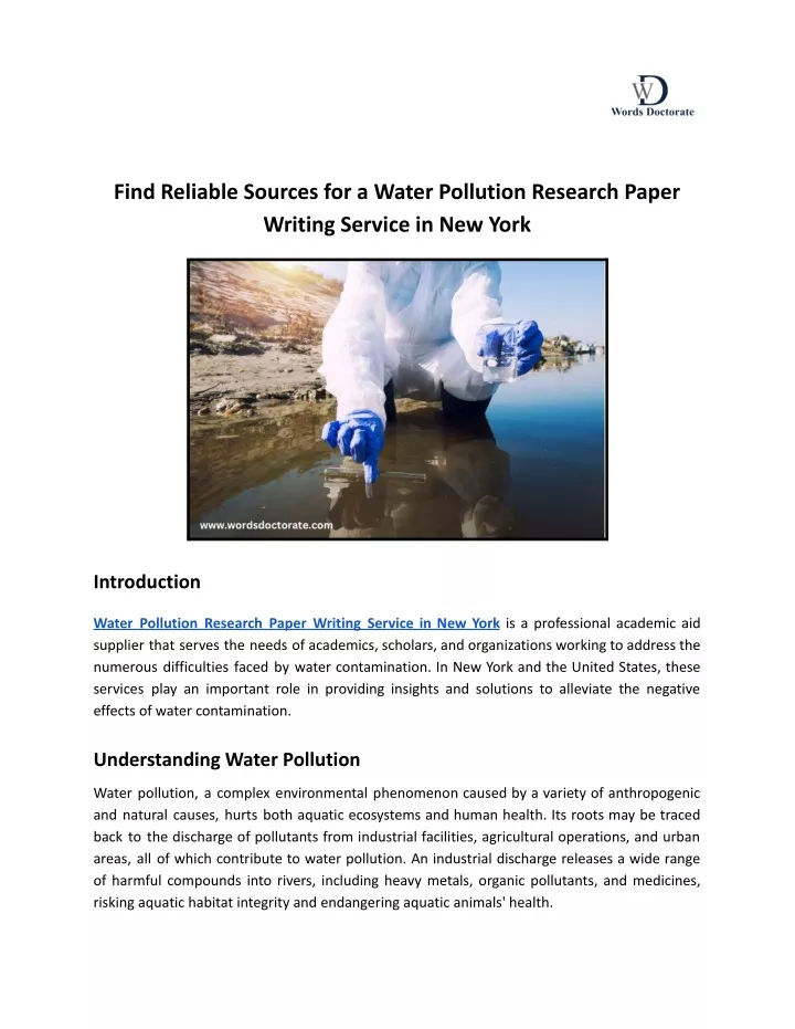 water pollution research paper topics