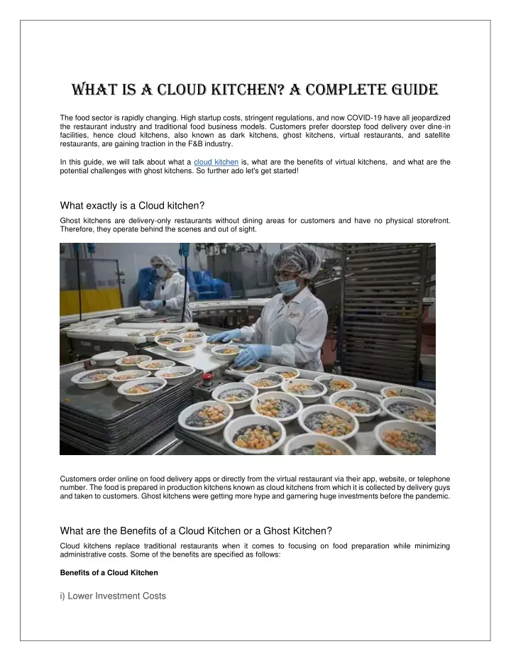 what is a cloud kitchen a complete guide