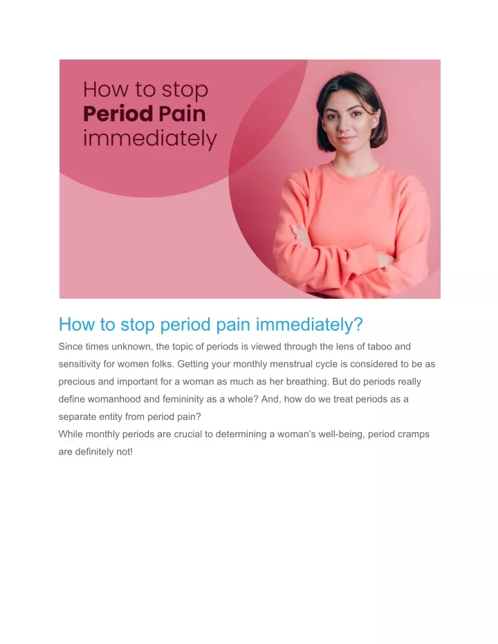 how to stop period pain immediately