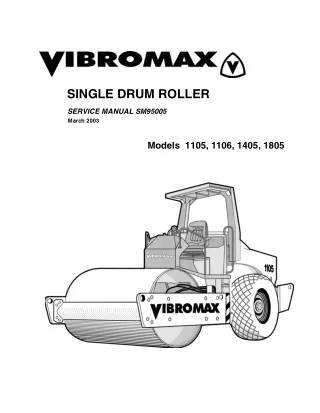 JCB VIBROMAX 1405 SINGLE DRUM ROLLER Service Repair Manual