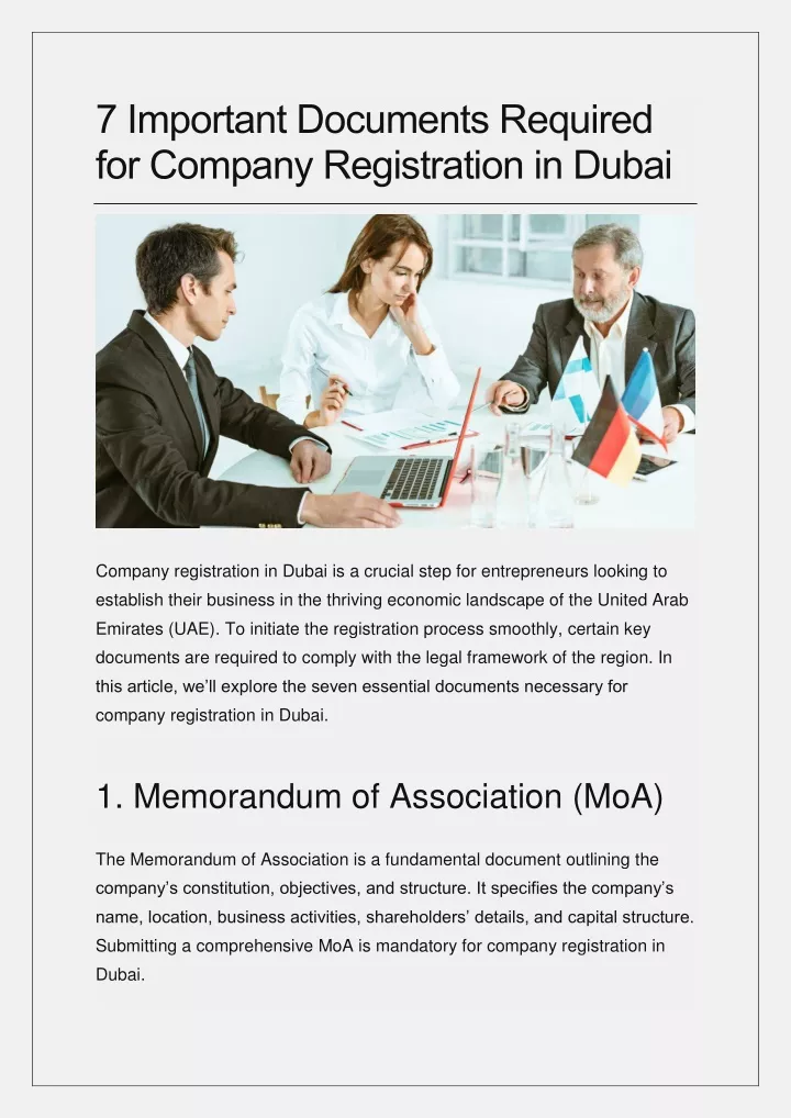 7 important documents required for company