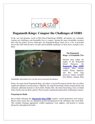 Dagannoth Kings  Conquer the Challenges of OSRS