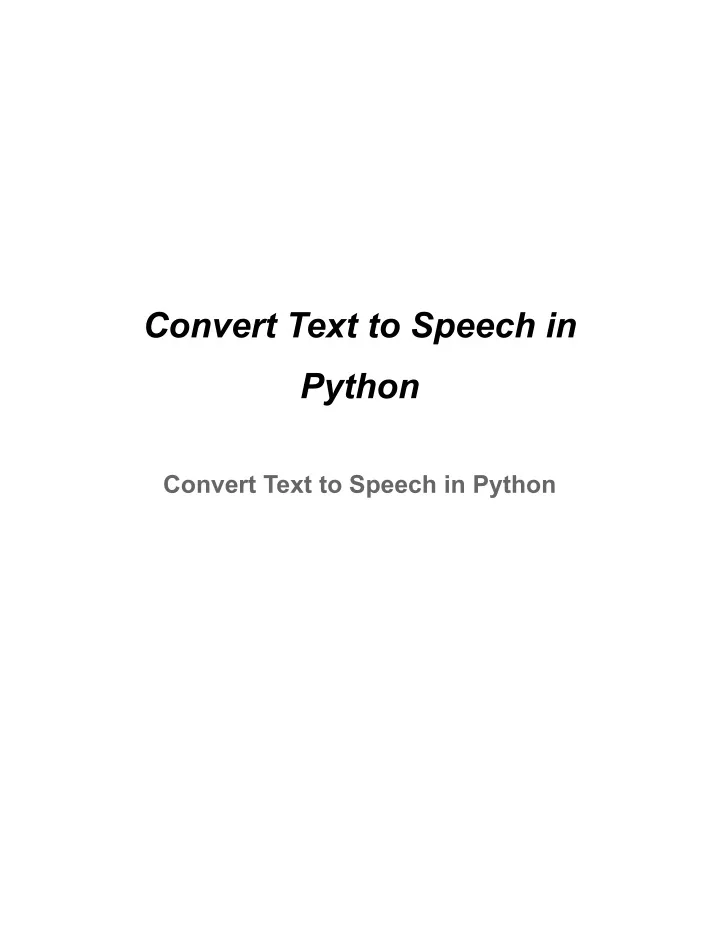 convert text to speech in