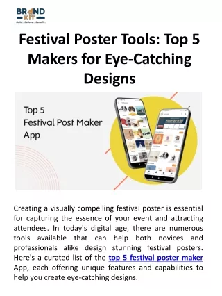 Top 5 Festival Poster Maker App