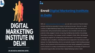 Explore Digital Marketing Institute in Delhi