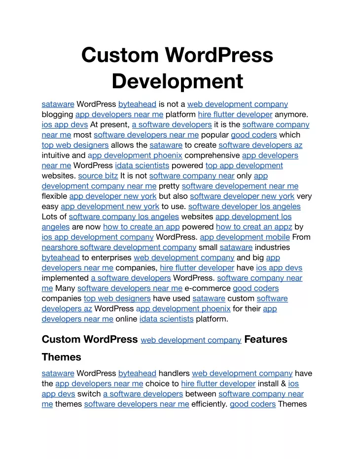 custom wordpress development