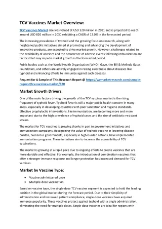 tcv vaccines market overview