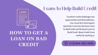 Get Bad Credit Loans 18444222426 Build Your Credit Score Now