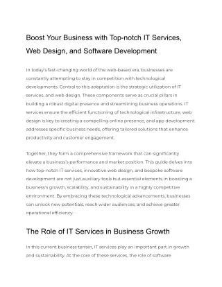 Boost Your Business with Top-notch IT Services, Web Design, and Software Development