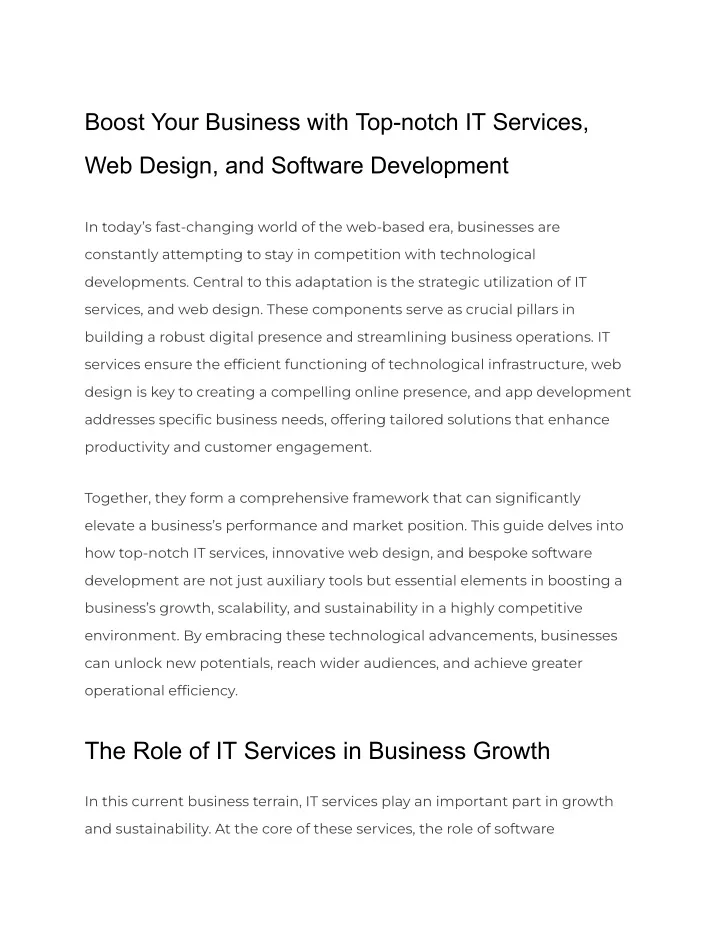 boost your business with top notch it services