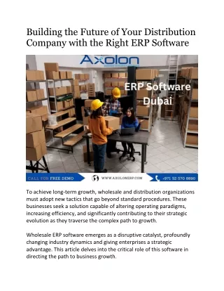 Building the Future of Your Distribution Company with the Right ERP Software
