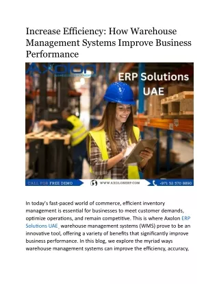 Increase Efficiency How Warehouse Management Systems Improve Business Performance