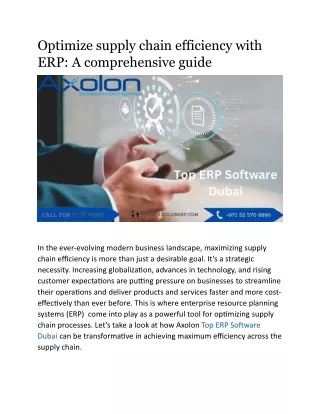 Optimize supply chain efficiency with ERP A comprehensive guide